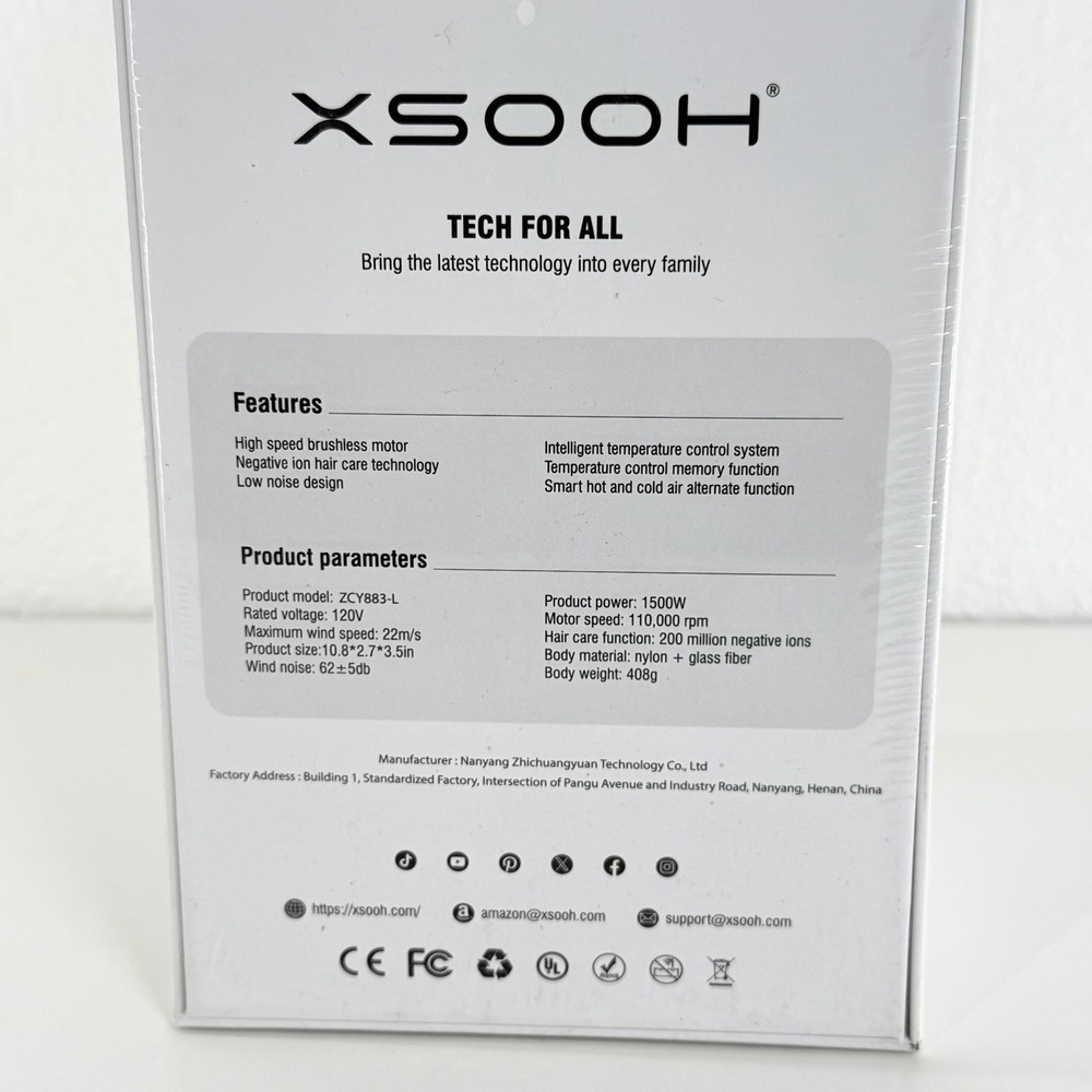 XSOOH Hair Dryer, 110,000 RPM High Speed Motor Negative Ion Tech Like Dyson - Picture 4 of 6